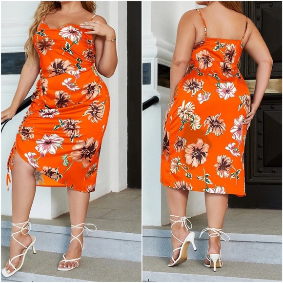 Boho Floral print Cami Sexy Party Dress - Picture 3 of 5